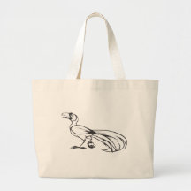 Serious Bird of Paradise in Black and White Canvas Bags