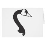 Serious Canada Goose Bird in Black and White Cards