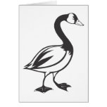 Serious Canada Goose Bird in Black and White Greeting Cards