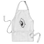 Serious Cardinal Bird in Black and White aprons