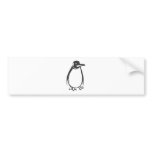 Serious Emperor Penguin Bird in Black and White Bumper Stickers