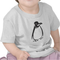 Serious Emperor Penguin Bird in Black and White Tees