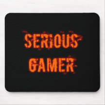 Serious Gamer - Orange Mouse Pad