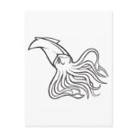 Serious Giant Squid in Black and White postcards