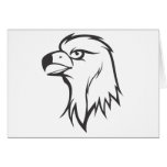 Serious Golden Eagle Bird in Black and White cards
