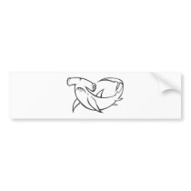Serious Hammerhead Shark in Black and White Bumper Stickers