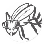 Serious Honey Bee in Black and White Sticker