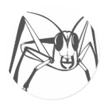Serious Locust Insect in Black and White stickers