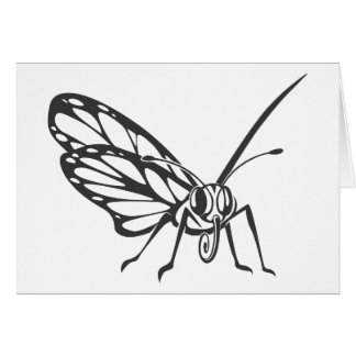 Serious Monarch Butterfly in Black and White Cards