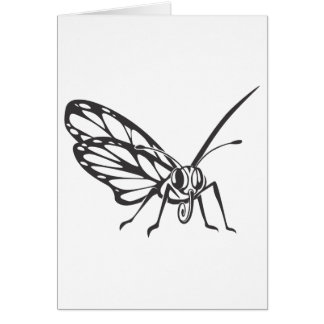 Serious Monarch Butterfly in Black and White Greeting Cards