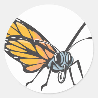 Serious Monarch Butterfly Round Stickers