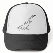 Serious Nurse Shark Fish in Black and White Mesh Hats
