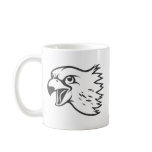 Serious Peregrine Falcon Bird in Black mugs