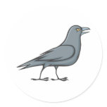 Serious Raven Bird Round Sticker