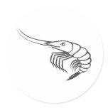 Serious Shrimp in Black and White stickers