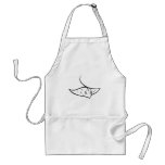 Serious Stingray Fish in Black and White aprons