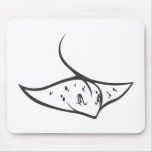Serious Stingray Fish in Black and White mousepads