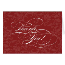 Seriously Scripty Deep Crimson Thank You Cards