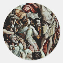 Sermon Of John The Baptist, Detail By Conte Jacopo Round Stickers