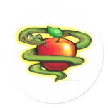 Serpent n Apple Round Stickers