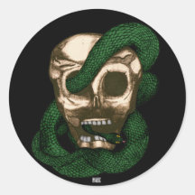 Serpent & Skull Round Stickers