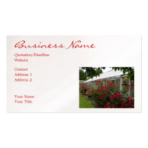 Serre chaude de roses rouges cartes de visite personnelles