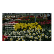 serre chaude jaune avec de diverses fleurs de fleu modèles de cartes de visite