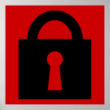 Serrure. Icône extrêmement secrète ou confidentiel Posters