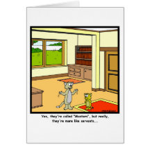 Servants: Cat cartoon Cards