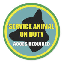 SERVICE ANIMAL OD DUTY DOG STICKER