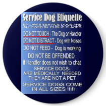 Service Dog Etiquette Pinback Buttons