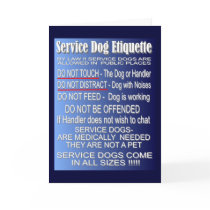 Service Dog Etiquette Card