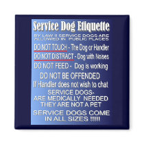 Service Dog Etiquette Fridge Magnets