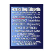 Service Dog Etiquette Postcards