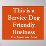 Service Dog Friendly Poster