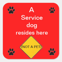 Service dog lives here red sticker