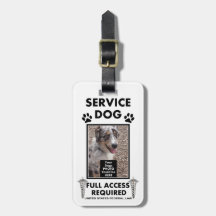 Service Dog Photo ID Tag For Bags
