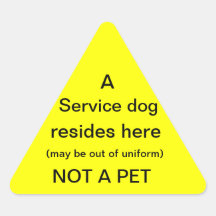 Service dog resides here sticker