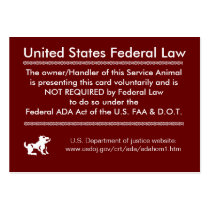 Service Dog Rights Card Business Card Template