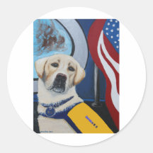 Service K-9 Yellow Lab Round Stickers