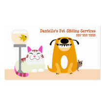 Services se reposants d'animal familier modèle de carte de visite