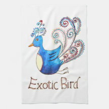 Serviette exotique d'oiseau serviettes éponge