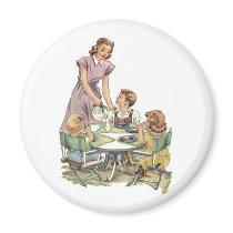 Serving Lunch Fridge Magnets