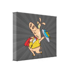 serving pig slop waiter cartoon canvas print