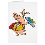 serving pig slop waiter cartoon cards