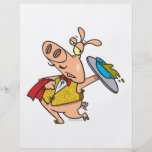 serving pig slop waiter cartoon custom flyer