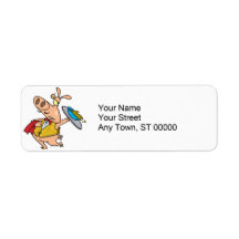 serving pig slop waiter cartoon return address labels
