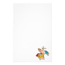 serving pig slop waiter cartoon customized stationery