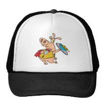 serving pig slop waiter cartoon trucker hats