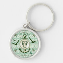 Set me Free green Nautical art for mental health Keychain